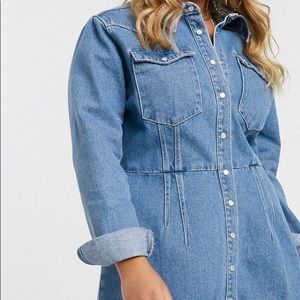 ASOS Curve Size 16 Denim Dress w/ Snap Closure